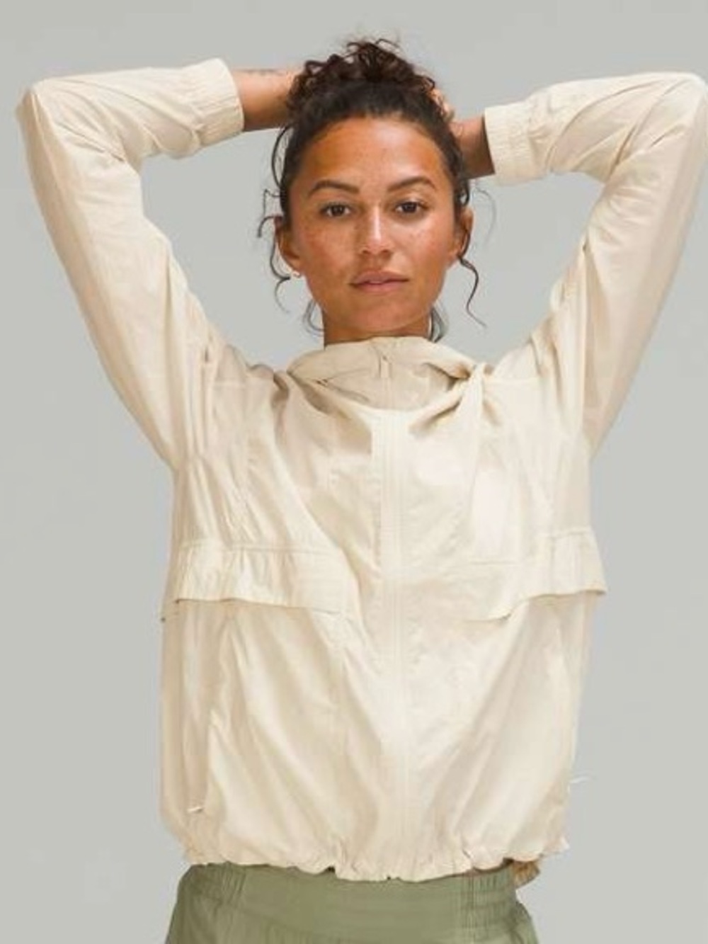 lululemon Hood Lite Packable Jacket Light Beige Size 2 - packs into belt bag